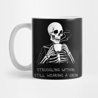 Funny Skeleton Lazy Costume Goth Men Women Funny Halloween Mug